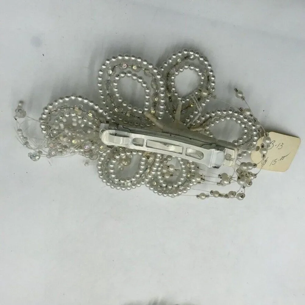 Vintage 80s Womens Comb Tiara Spray Crystals Flowers Pearls Wedding Bridal Lot